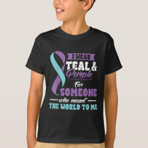 Zelfmoordpreventie Draag Teal Paars Iemand Beteken T-shirt