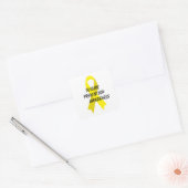 Zelfmoordpreventie Geel bewustzijn Ribbon door Jan Vierkante Sticker (Envelop)
