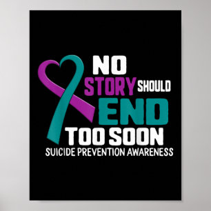 Zelfmoordpreventie Geen verhaal mag eindigen Teal Poster