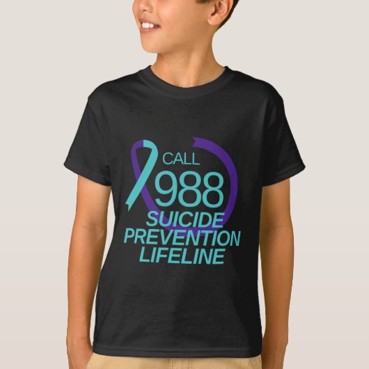 Zelfmoordpreventie Lifeline Call 988 T-shirt (Voorkant)