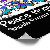 Zelfmoordpreventie Ondersteunt gnomen met Blauwgro Poster (Hoek)