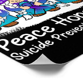 Zelfmoordpreventie Ondersteunt gnomen met Blauwgro Poster (Hoek)