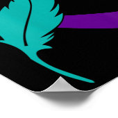 Zelfmoordpreventie Paarse Blauwgroen lint Poster (Hoek)