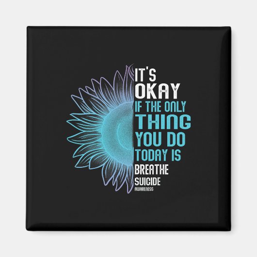 Zelfmoordpreventie Paarse en Blauwgroen bewustword Magneet (Voorkant)