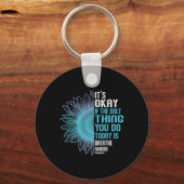 Zelfmoordpreventie Paarse en Blauwgroen bewustword Sleutelhanger (Voorkant)