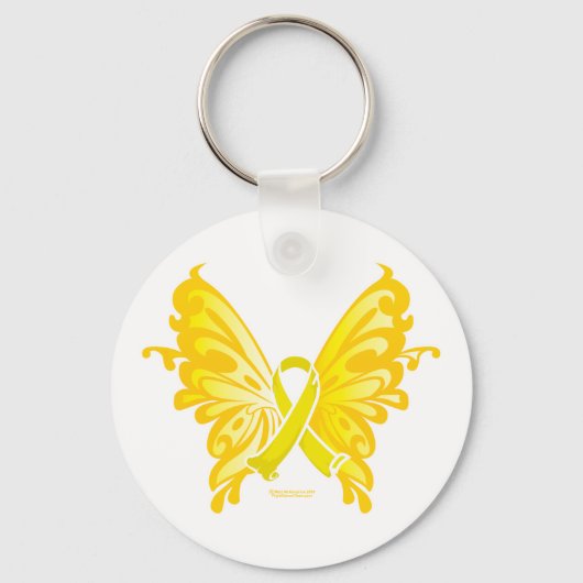 Zelfmoordpreventie Ribbon Butterfly Sleutelhanger (Voorkant)