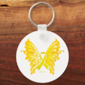 Zelfmoordpreventie Ribbon Butterfly Sleutelhanger (Voorkant)
