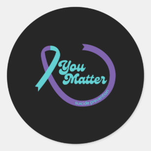 Zelfmoordpreventie Ribbon Geestelijke Gezondheid B Ronde Sticker