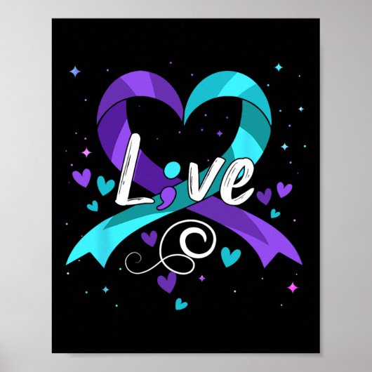 Zelfmoordpreventie - Semicolon Suicide Awareness R Poster (Voorkant)