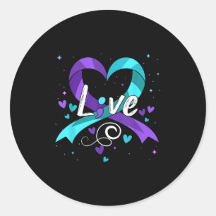 Zelfmoordpreventie - Semicolon Zelfmoordbewustzijn Ronde Sticker