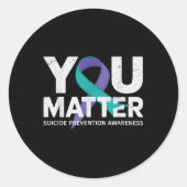 Zelfmoordpreventie Shirten Zelfmoordbewustzijn T S Ronde Sticker (Voorkant)