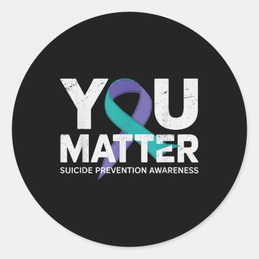 Zelfmoordpreventie Shirten Zelfmoordbewustzijn T S Ronde Sticker (Voorkant)
