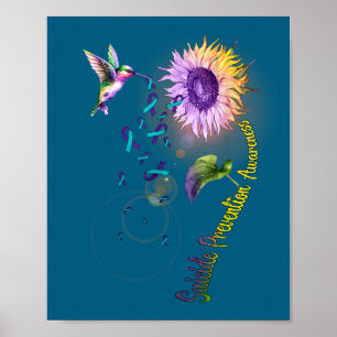 Zelfmoordpreventie Sunflower Hummingbird  Poster