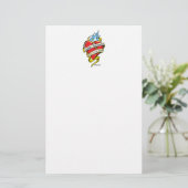 Zelfmoordpreventie Tattoo hart Briefpapier (Staand voorkant)
