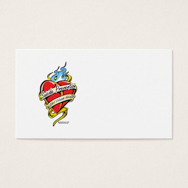 Zelfmoordpreventie Tattoo Hart Visitekaartjes (Voorkant)