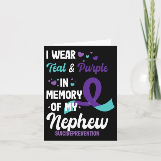 Zelfmoordpreventie ter nagedachtenis aan neef kaart (Voorkant)