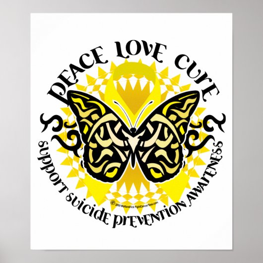 Zelfmoordpreventie Tribale vlinder Poster (Voorkant)