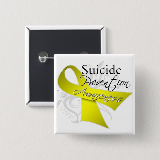 Zelfmoordpreventie Vierkante Button 5,1 Cm (Voorkant /achterkant)