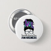 Zelfmoordpreventie Warrior Messy Bun Suicide Aware Ronde Button 5,7 Cm (Voorkant /achterkant)