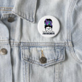 Zelfmoordpreventie Warrior Messy Bun Suicide Aware Ronde Button 5,7 Cm (In situ)