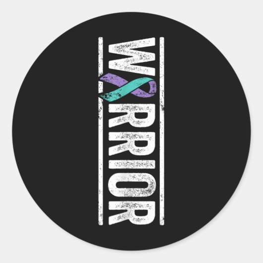 Zelfmoordpreventie Warrior - Sideways Awareness Ri Ronde Sticker (Voorkant)