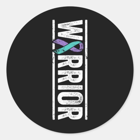 Zelfmoordpreventie Warrior - Sideways Awareness Ri Ronde Sticker (Voorkant)