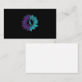Zelfmoordpreventie Zonnebloem Blauwgroen Paars Visitekaartje (Voorkant / Achterkant)