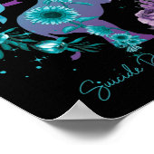 Zelfmoordpreventie Zonnebloem Elephant Blauwgroen  Poster (Hoek)