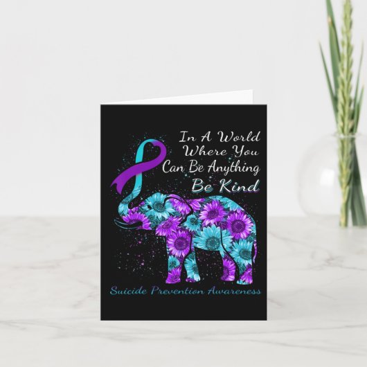 Zelfmoordpreventie Zonnebloem Elephant Kaart (Voorkant)