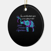 Zelfmoordpreventie Zonnebloem Elephant Keramisch Ornament (Links)