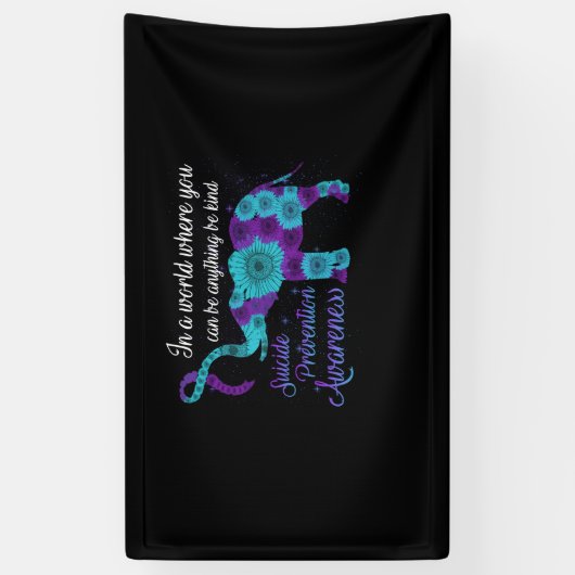 Zelfmoordpreventie Zonnebloem Elephant Spandoek (Verticaal)