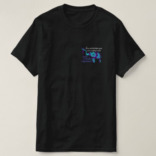 Zelfmoordpreventie Zonnebloem Elephant T-shirt (Design voorkant)