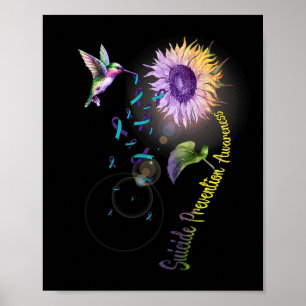 Zelfmoordpreventie Zonnebloem kolibrie Poster