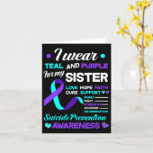 Zelfmoordpreventielint I Draag Blauwgroen en Paars Kaart (Gele Bloem)