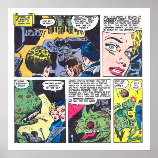 Zelfmoordvloot geleid door onverharde robots strip poster (Voorkant)