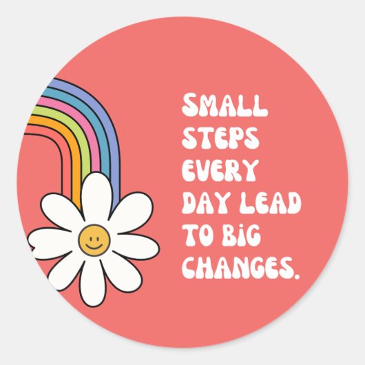 Zelfmotivatie Sticker met Daisy & Rainbow (Voorkant)