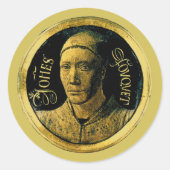 Zelfportret 1450 Jean Fouquet medaillon Ronde Sticker (Voorkant)