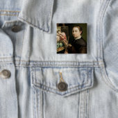 Zelfportret, 1556 vierkante button 5,1 cm (In situ)