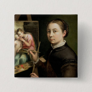 Zelfportret, 1556 vierkante button 5,1 cm