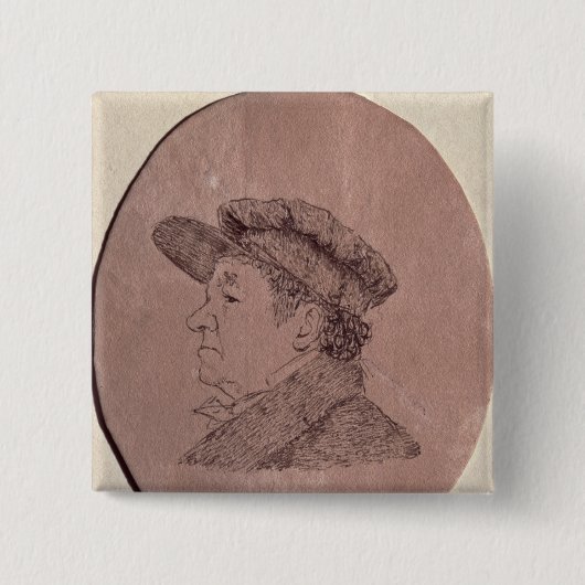 Zelfportret, 1824 vierkante button 5,1 cm (Voorkant)