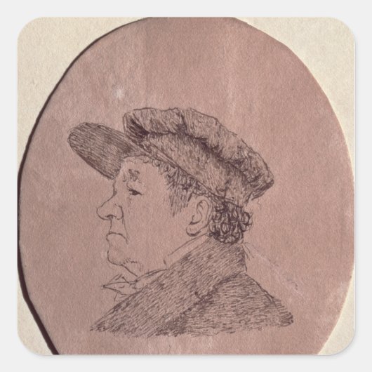 Zelfportret, 1824 vierkante sticker (Voorkant)