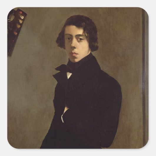 Zelfportret, 1835 vierkante sticker (Voorkant)