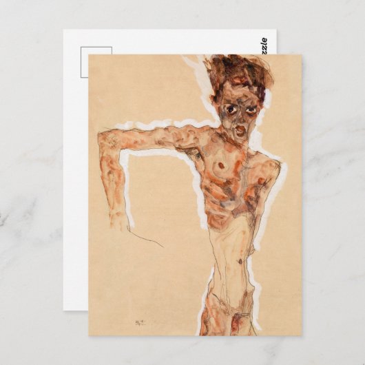 Zelfportret (1911) | Egon Schiele | Briefkaart (Voorkant / Achterkant)