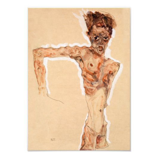 Zelfportret (1911) | Egon Schiele | Foto Afdruk (Voorkant)