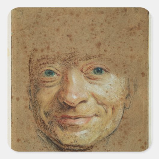 Zelfportret 2 vierkante sticker (Voorkant)