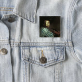Zelfportret 5 vierkante button 5,1 cm (In situ)