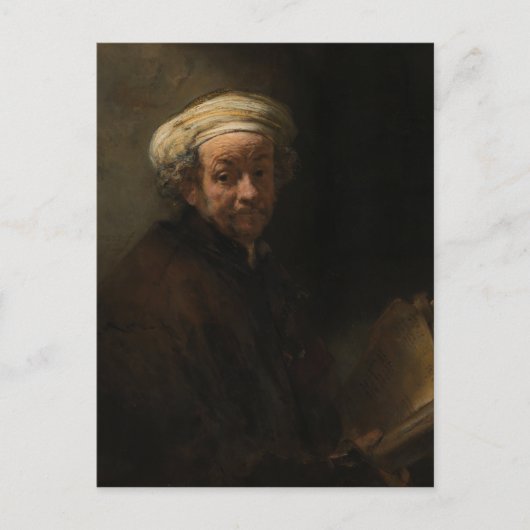 Zelfportret als de apostel Paulus door Rembrandt Briefkaart (Voorkant)