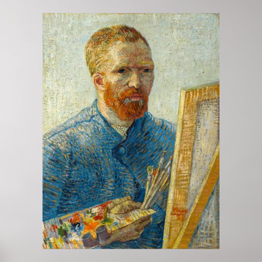 Zelfportret als schilder door Vincent Van Gogh Poster (Voorkant)