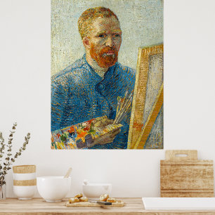 Zelfportret als schilder door Vincent Van Gogh Poster