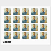 Zelfportret als schilder van Vincent Van Gogh Vierkante Sticker (Vel)